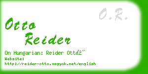 otto reider business card